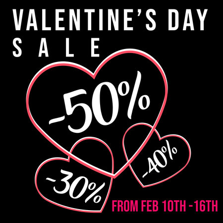 Valentine's day sale poster flyer or social media post designのイラスト素材