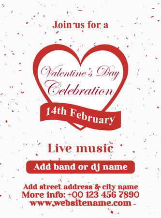 Valentine's day party flyer  poster or social media post designのイラスト素材