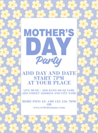 Mothers day party poster flyer or social media post designのイラスト素材