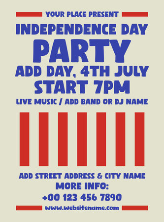 Independence day party flyer poster social media post designのイラスト素材