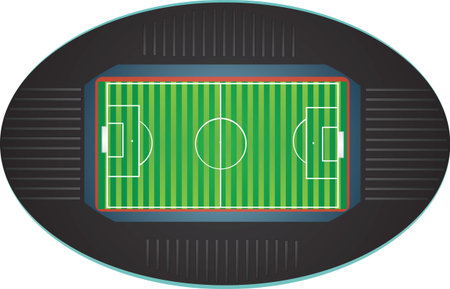 Soccer field bird viewのイラスト素材