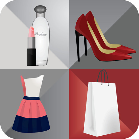 Women shopping iconのイラスト素材