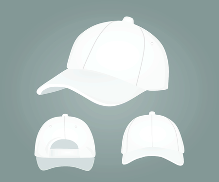 Baseball cap front back and side viewのイラスト素材