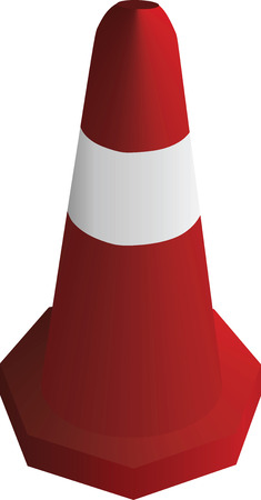 Red traffic safety cone. vector illustrationのイラスト素材