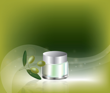 Cosmetic cream with olive oilのイラスト素材
