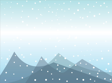 Snow falling on mountains, vectorのイラスト素材