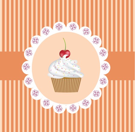 Retro cupcake backgroundのイラスト素材