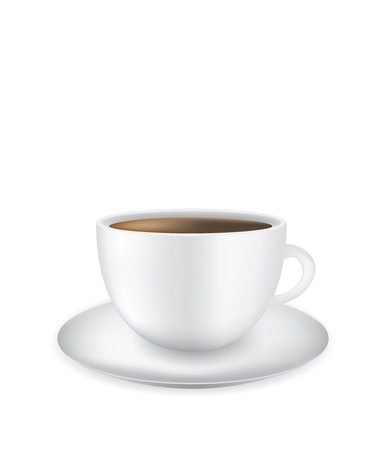 White coffee cup on saucer isolated on white background. vectorのイラスト素材