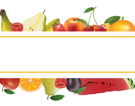 Fruits background banner, vectorのイラスト素材