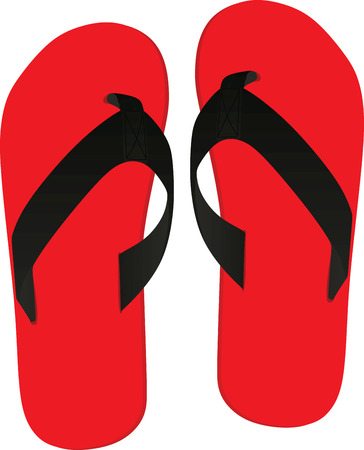 Red flip flops. vector illustrationのイラスト素材