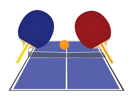 Blue table tennis field. vector illustrationのイラスト素材
