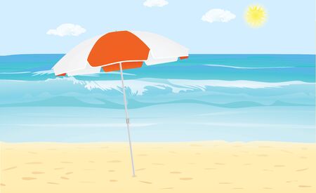Sea and beach. vector illustrationのイラスト素材
