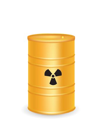 Yellow waste barrel. vector illustrationのイラスト素材