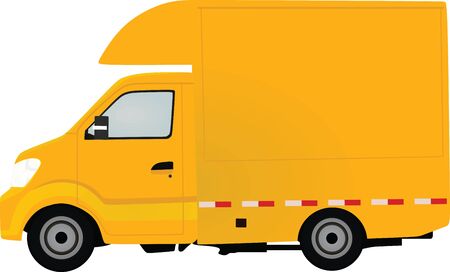 Yellow delivery truck. vector illustrationのイラスト素材