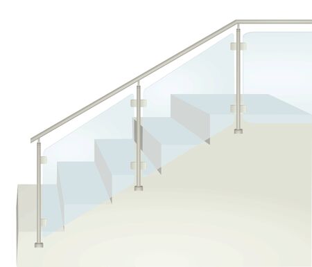 Glass fence on stairs. vectorのイラスト素材