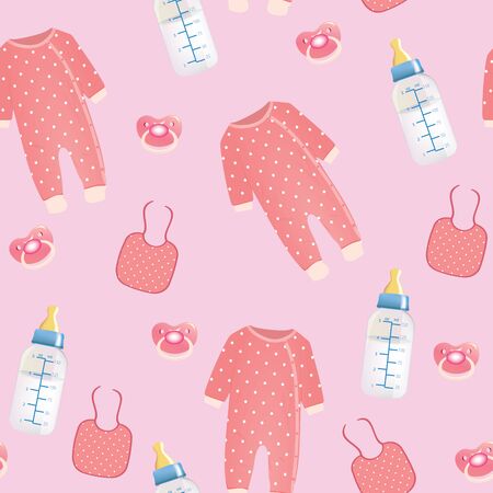 Baby stuff seamless pattern. vector illustrationのイラスト素材