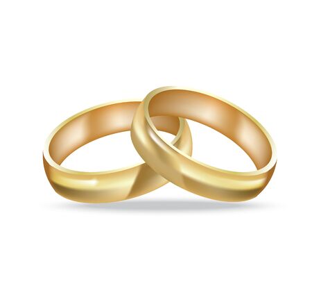 Two golden rings, realistic vectorのイラスト素材