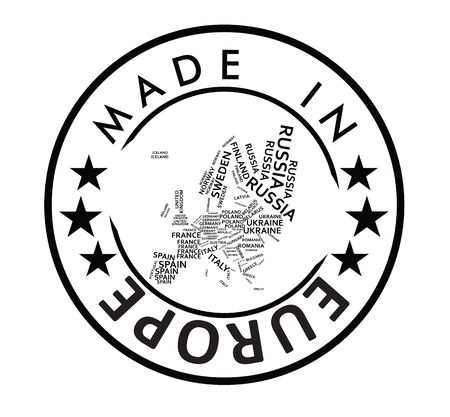 Made in Europe stamp. vectorのイラスト素材