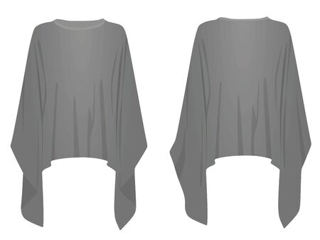 Grey poncho top. vector illustrationのイラスト素材