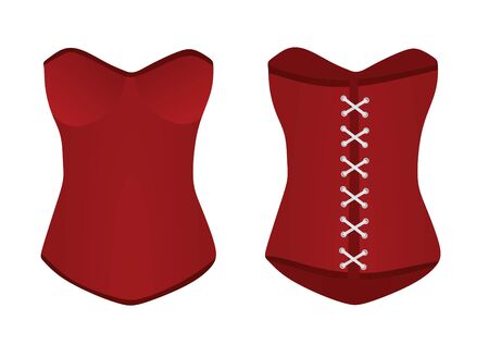 Women red corset . vector illustrationのイラスト素材