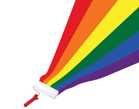 Roller roll rainbow colors. vectorのイラスト素材