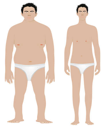 Fat and skinny man. vectorのイラスト素材