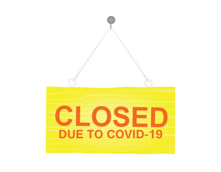 Closed due to covid-19 sign. vector