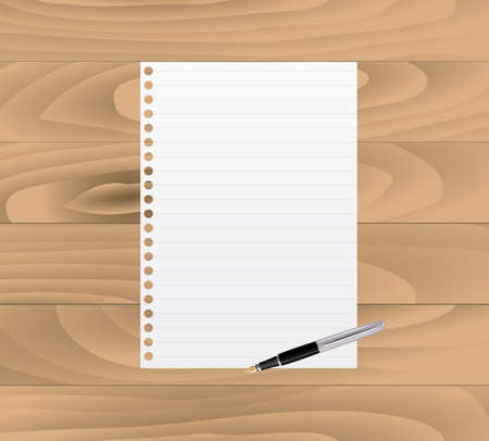 Paper sheet with fountain pen. vectorのイラスト素材