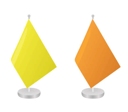 Yellow and orange table flag template. vector illustrationのイラスト素材