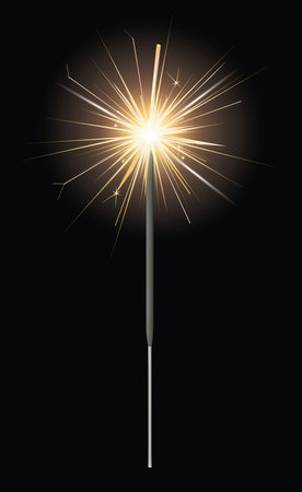 Xmas bengal fire. vector illustrationのイラスト素材