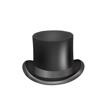 Black cylinder hat. vector illustrationのイラスト素材