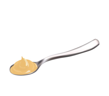 Tablespoon with vanilla pudding, vectorのイラスト素材