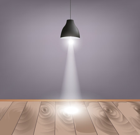 Black chandelier on grey background, vectorのイラスト素材