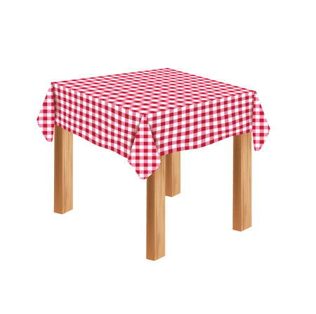 Empty red and white checkered tablecloth. vectorのイラスト素材