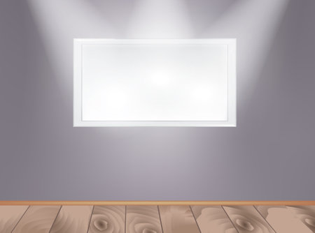 Picture frame illuminated, exhibition sceneのイラスト素材