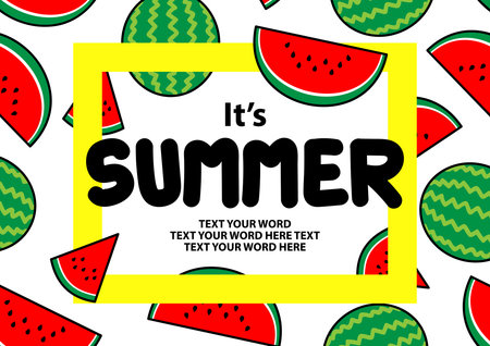 Poster or background design with watermelon pattern and space for text.