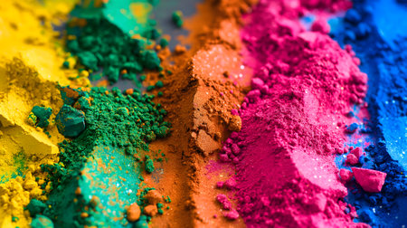 Background design for Holi festival, art, or celebration presentation. Suitable for social media post. Aspect ratio 16:9, horizontal picture. Generated AI.の素材