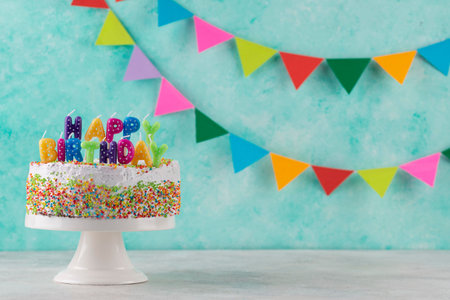Birthday party cupcakes with candles