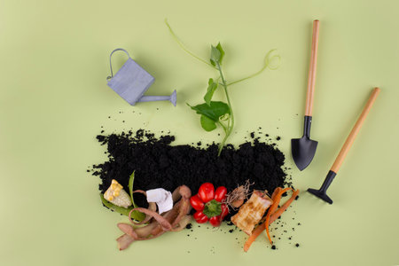 The composition compost made rotten food