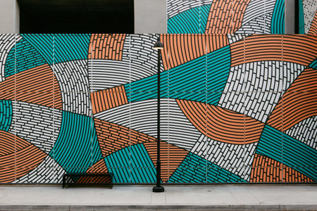 Abstract Colorful Wall Of Orange And Blue