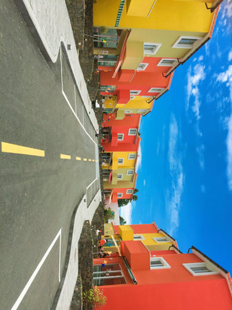 Yellow And Red Concrete Houses