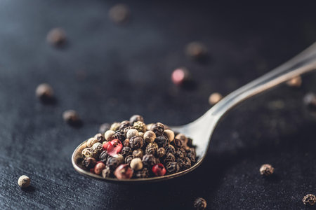 close view spoon dried aromatic