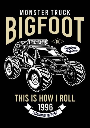 moster truck bigfootのイラスト素材