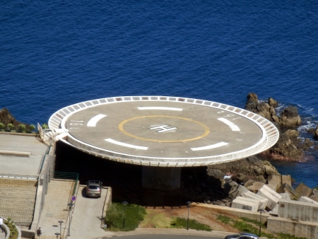 Helipad overlooking the sea on the Island of Madeiraの写真素材