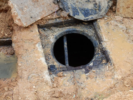 Septic tank after being emptied