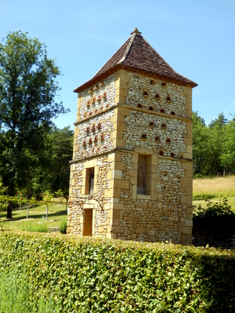 Stone built pigeonnier, pigeon loft or dovecote, in the Dordogne, Franceの写真素材
