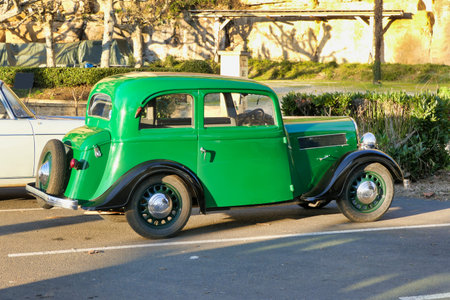 Pristine example of a green Rosengart classic car spotted in a French car park
