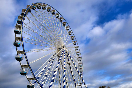 Giant Ferris Wheel ride on Pierre Lataillade Pier in the seaside resort of Arcachon, France