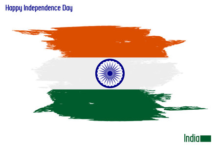 Flag of India Watercolor Grunge Brush Stroke Designのイラスト素材