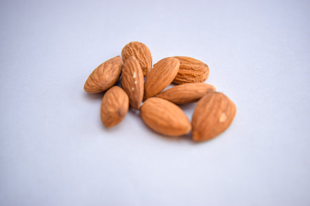 Almonds. Almond nut isolated.Full depth of field. Close-Up Stock Photography Imageの写真素材